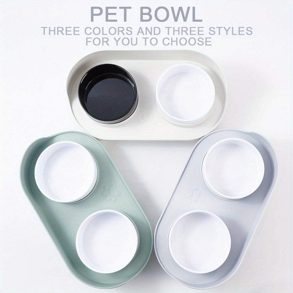 Pet Table Cat Bowl Dog Bowl Pet Double Feeding Bowl Neck Protection Non-Slip Bowl Water Food Feeder