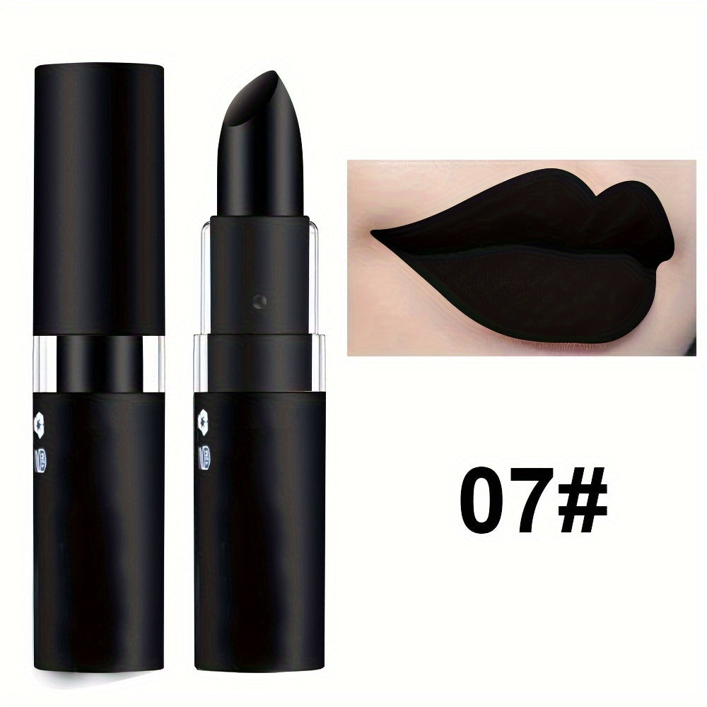 Vitality Lipstick Matte Green Black Goth Nude Velvet - Waterproof Long Lasting Party Stage Retro Makeup Vampire Olive Green Black Purple Halloween Creative Makeup