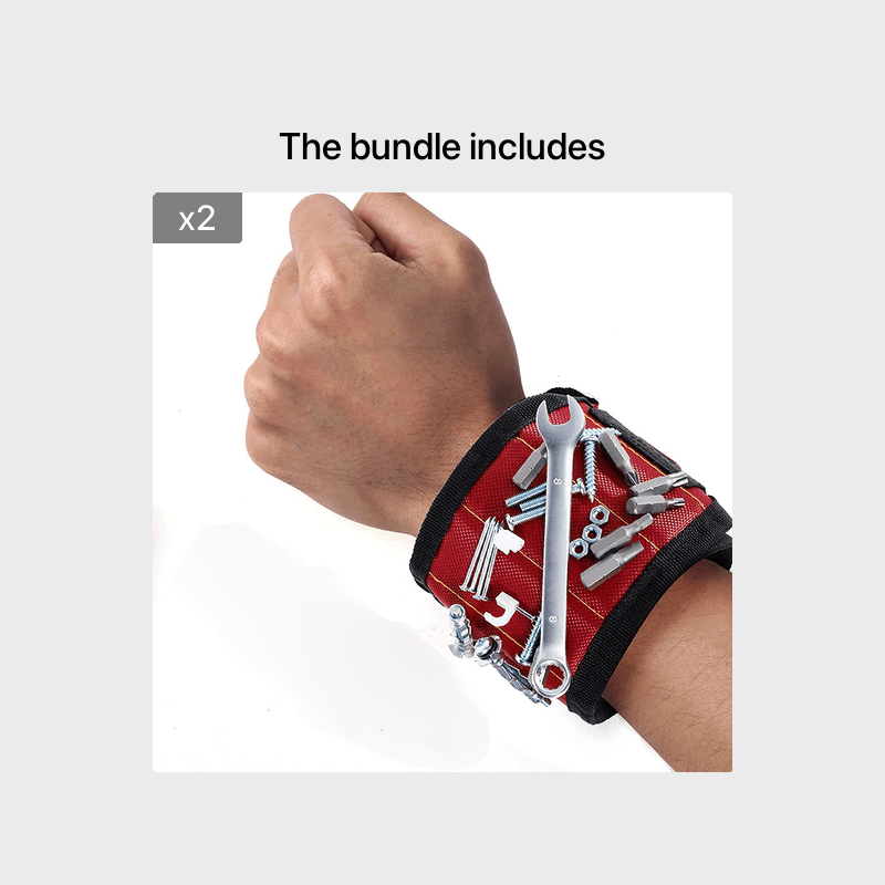 NEWSHARK Magnetic Wristband Tool Holder - Black Fabric with Strong Neodymium Magnets, Ideal for Screws, Nails, Drilling Bits | Perfect for DIY Handymen, Dads & Women, DIY Tool Holder|Magnetic Fastening|Durable Fabric, Tool Ho