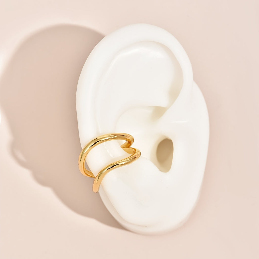 Simple Round Wrap Earrings Ear Clip Double C Cartilage U-Shape Earless No Pierce Earring