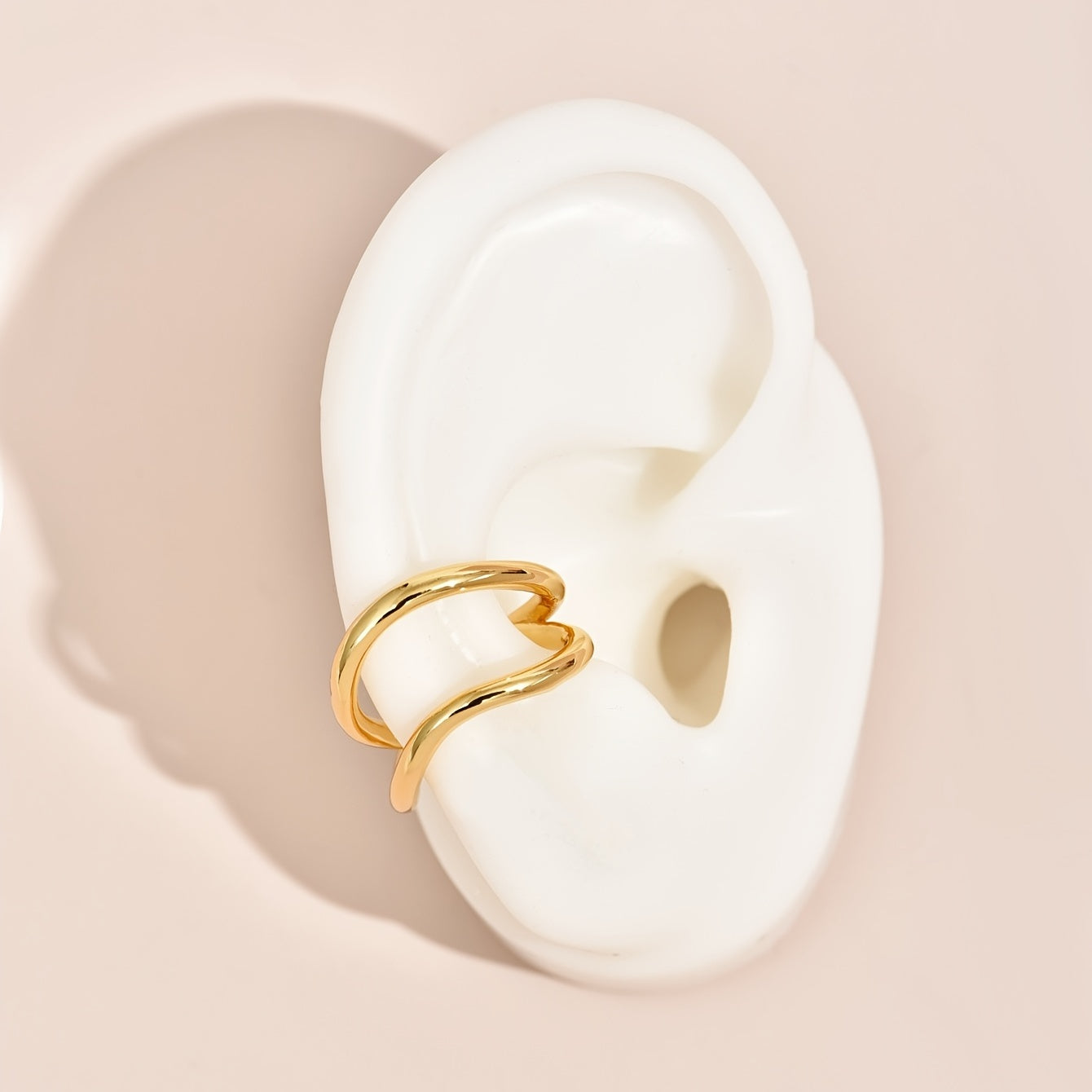 Simple Round Wrap Earrings Ear Clip Double C Cartilage U-Shape Earless No Pierce Earring