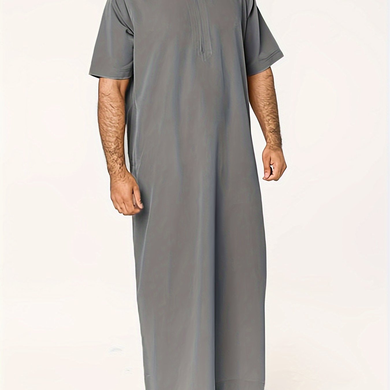 Plus Size Men's Solid Color Robe for Cultural Activities In Arabic, INCERUN