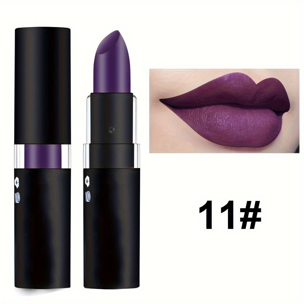 Vitality Lipstick Matte Green Black Goth Nude Velvet - Waterproof Long Lasting Party Stage Retro Makeup Vampire Olive Green Black Purple Halloween Creative Makeup