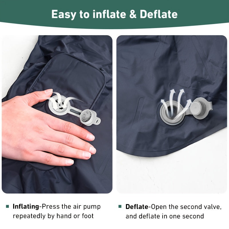 WESTTUNE Ultralight Air Cushion Sleeping Pad - Rectangular, Nylon, Foldable Camping Mattress with Built-in Air Pump, Ideal for Hiking and Outdoor Adventures, Camping Gear | Foldable Sleeping Pad | Durable Sleeping Pad