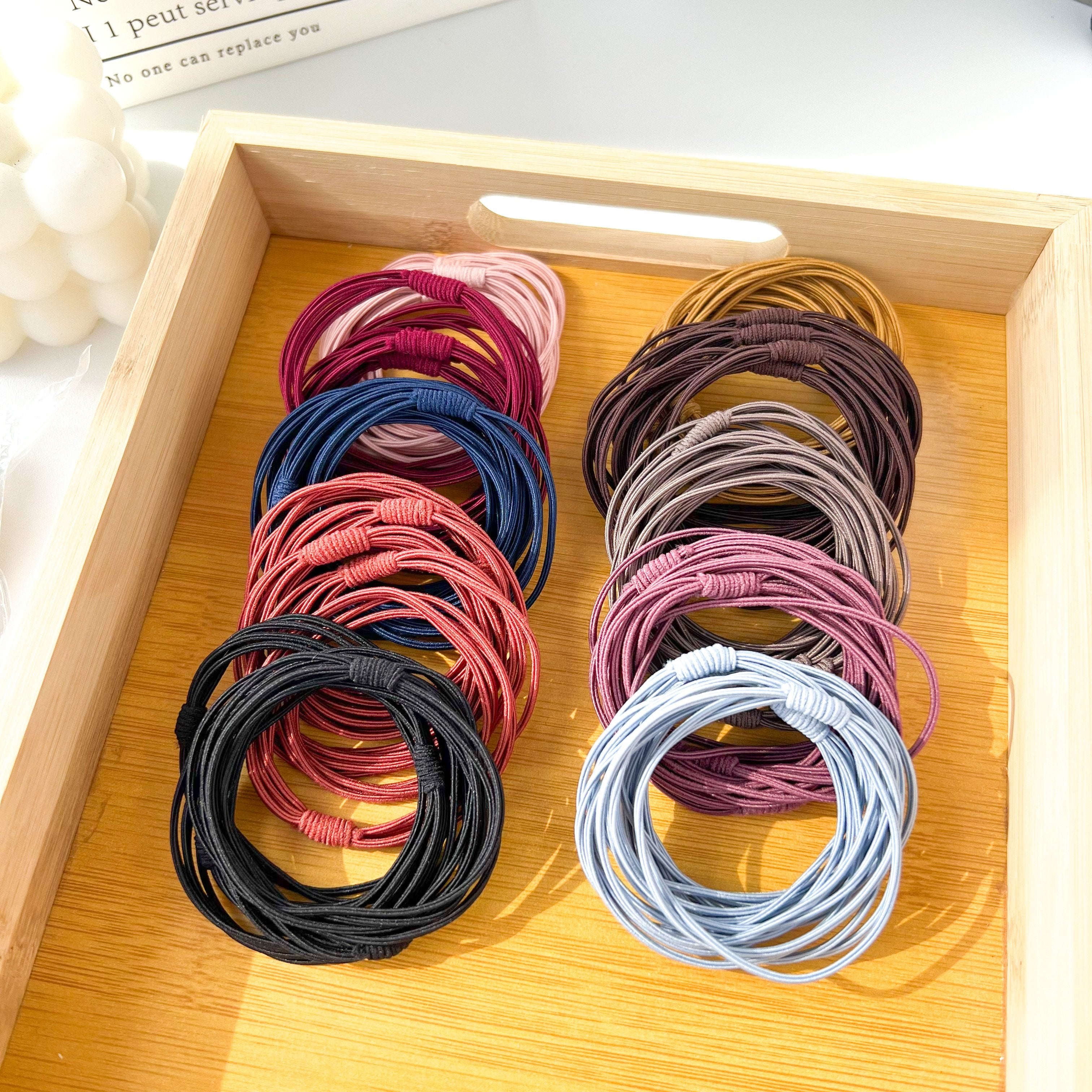 5/10/20pcs New Coffee Color Love Pendent Hair Tie, Girl Cute Bowknot Hair Tie Elastic Rubber Hair Bands Hair Accessories for Women, Ideal choice for Gifts