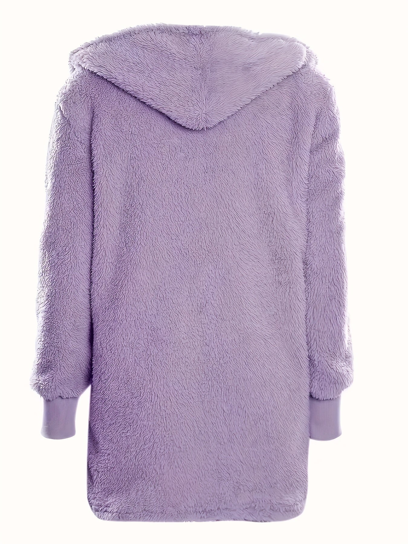 Warm Fuzzy Pajama Set, Long Sleeve Hooded Robe & Tank Top & Drawstring Shorts, Women's Sleepwear & Loungewear