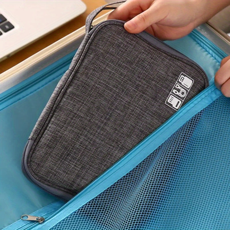 Large Capacity Electronics Organizer, Data Cable Power Storage Bag, Lightweight USB Charger Case & Travel Accessories