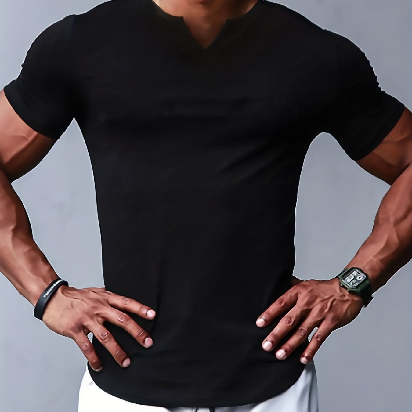 Summer-Ready Stylish Men’s V-Neck T-shirt - Comfortable, Breathable Fabric, Easy-Care & Durable
