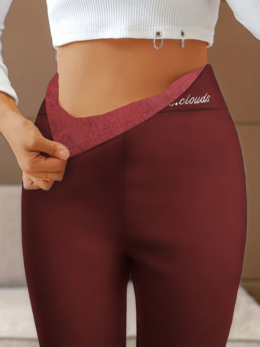 Fleece Lined Leggings, Winter & Fall Casual Thermal Leggings, Women's Clothing