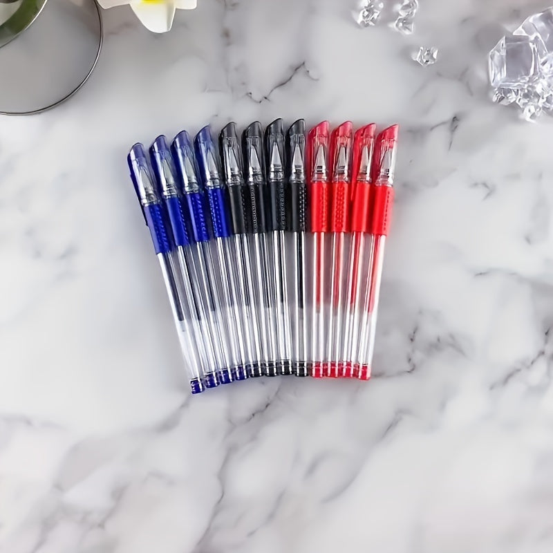 18pcs (3 Pens + 15 Refills) Gel Pen Set School Supplies Black Blue Red Ink Color 0.5Mm Ballpoint Pen Kawaii Pen Student School Office Stationery