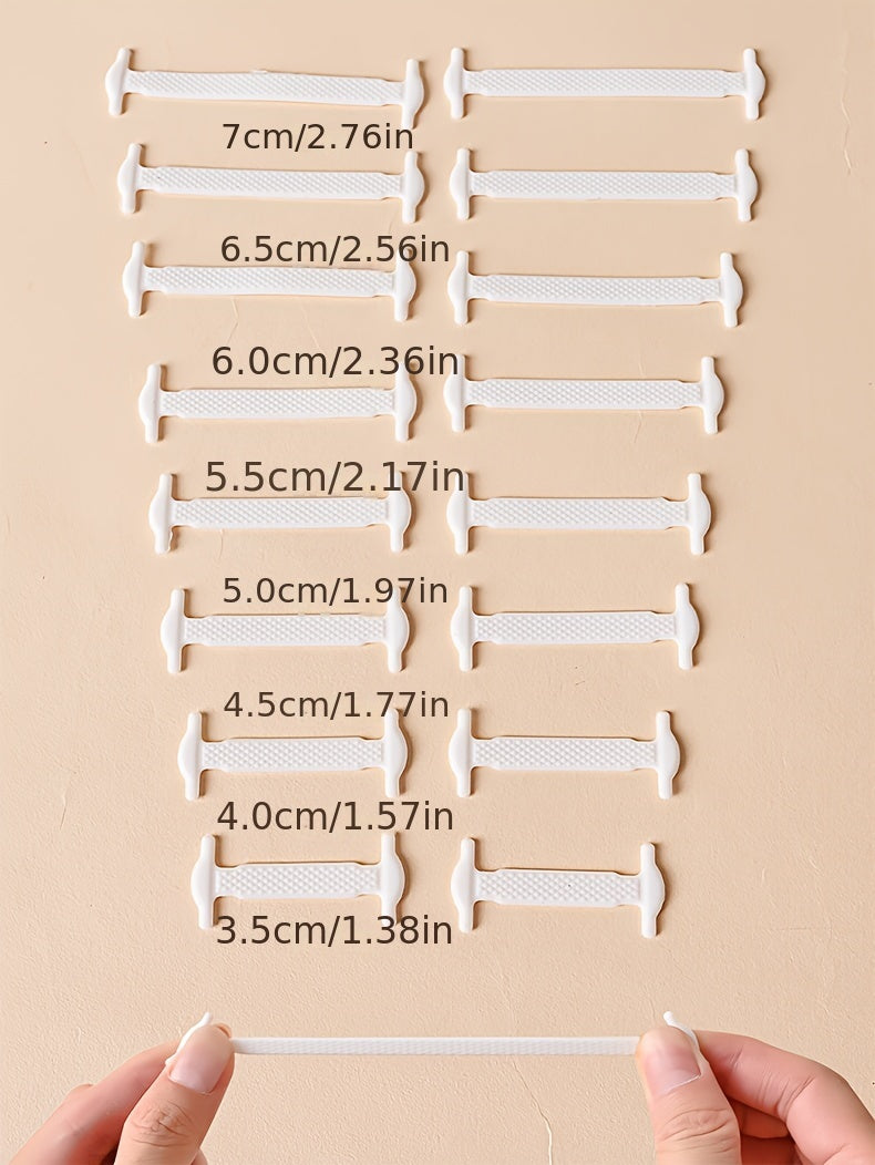 16pcs/Pack No-Tie Elastic Shoelaces for Sneakers, Casual Shoes, and Athletic Footwear