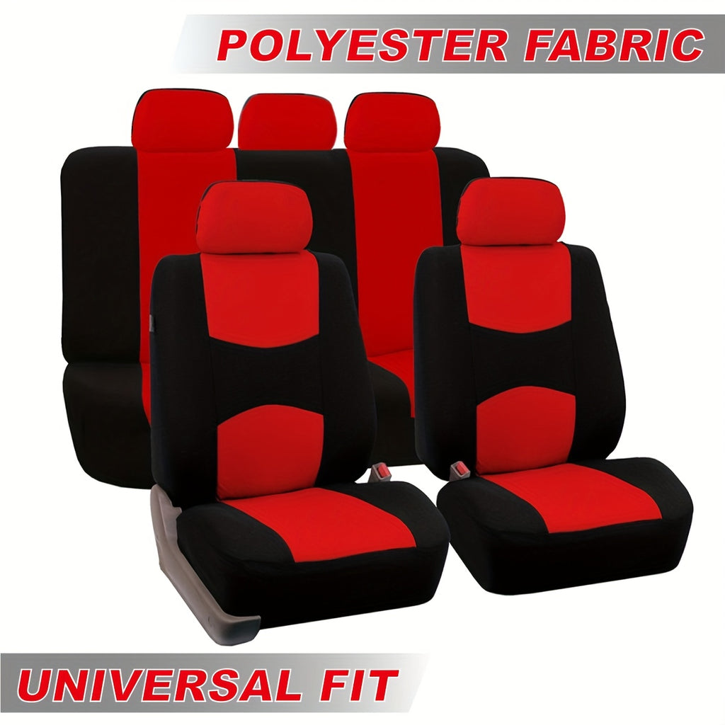 Polyester Universal Fit Car Seat Cover Full Set for 5 Seats Cars