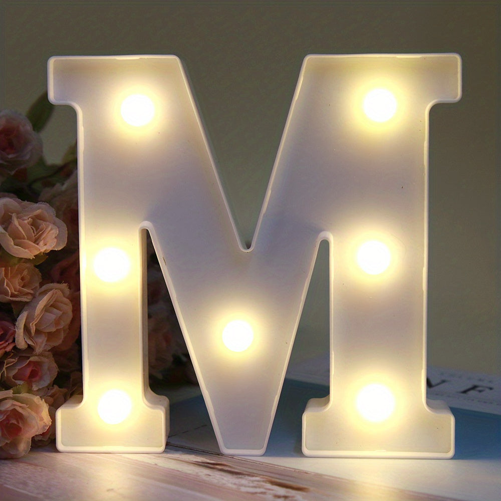 1pc Alphabet Letter LED Lights Luminous Number Lamp Decor, Battery Night Ligh, t For Home Wedding Birthday Christmas Party Decoration Letters Numbers Light, Home Decor