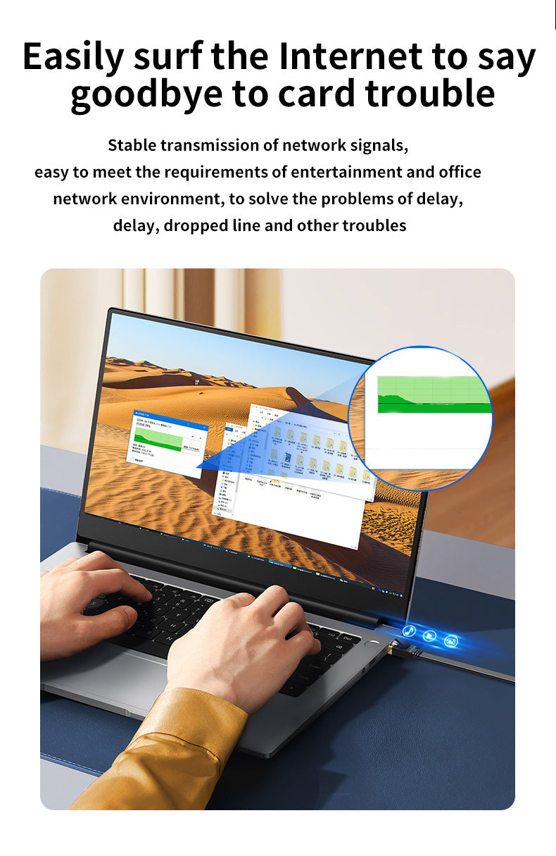 Cat 7 Ethernet Cable High Speed, Shielded Flat Internet Cable With Clips.