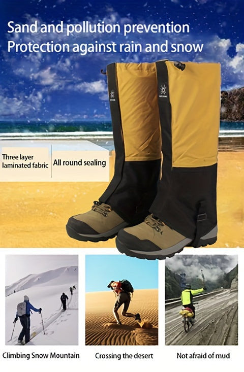 Waterproof Snowproof Leg Gaiters - Full Coverage Ankle Protection with Easy On/Off, Durable Waterproof Material for Skiing, Snowboarding, Hiking, Ice Climbing - Compatible with Alpine Boots & Shoes - Ideal for Winter Sports &
