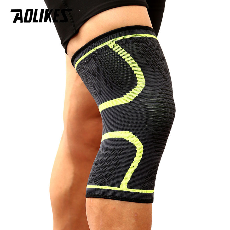 1pc AOLIKES Compression Knee Sleeve - Breathable, Non-Slip, Ideal for Running, Volleyball, Basketball, Yoga, Tennis, Football and more - Durable Polyamide & Nylon, Fitness Enthusiasts, Athletes, Fitness Accessory, Sports Gear