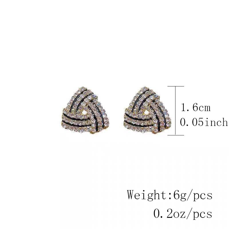 Trendy Triangle Geometric Stud Earrings Vintage Spiral Earrings Charm Jewelry