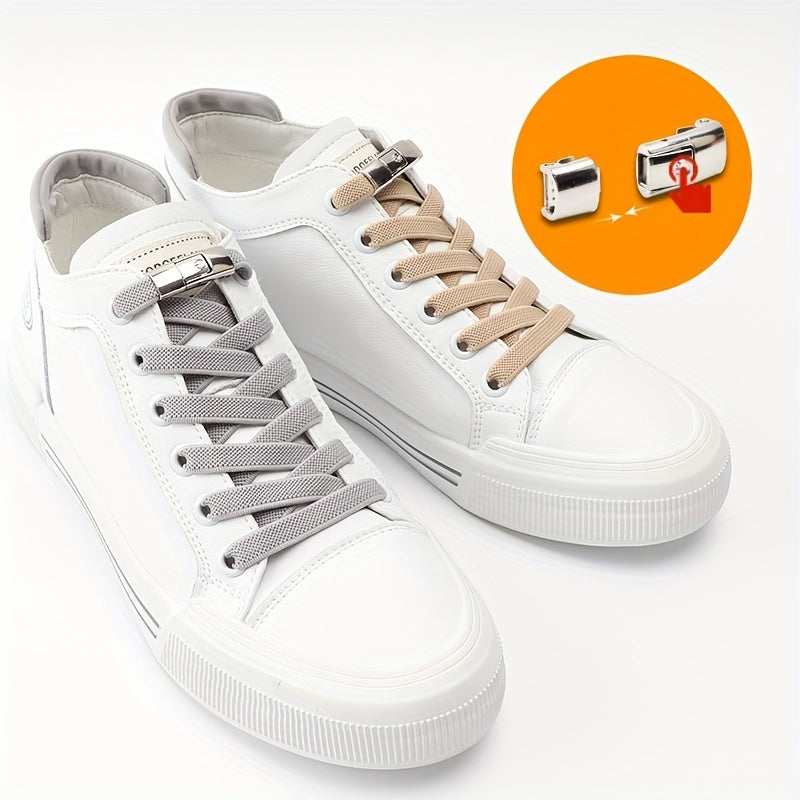 [Polyester Sneaker Accessories] White Polyester 1Pair Women's Sneaker Accessories, No Laces with Buckles