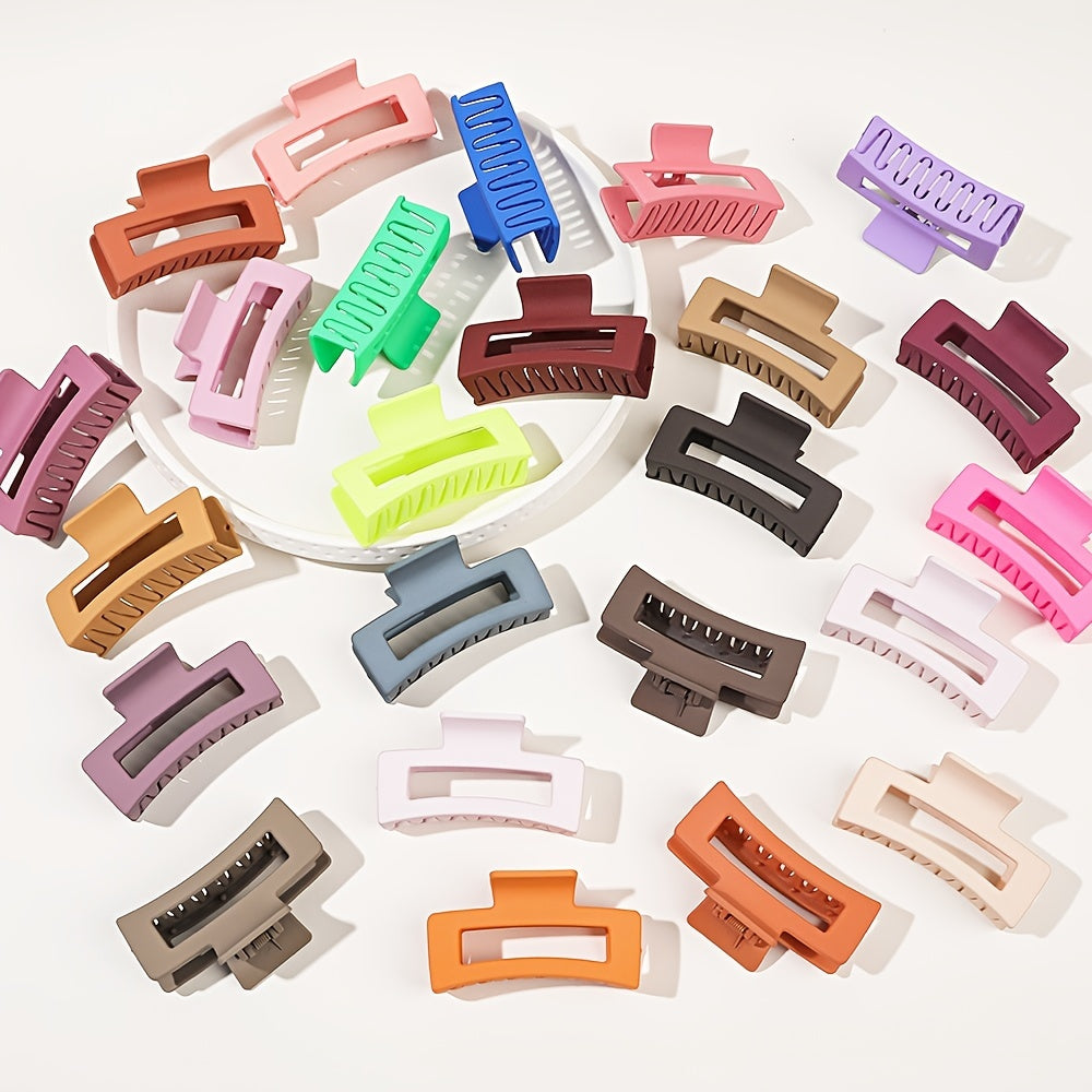 4pcs Strong Hold Hair Claw for Women - Medium Rectangle Clip with Non-Slip Grip for Thick and Thin Hair - Cute and Stylish Jaw Clip for Hair Styling Accessories