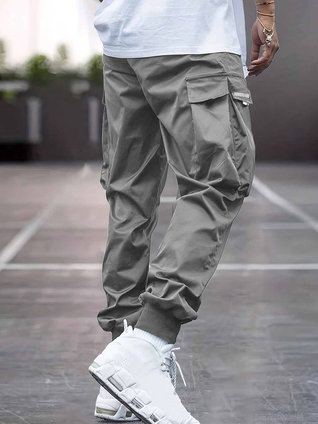 Trendy Men's Casual Cargo Pants With Pocket, Men's Outfits For Spring And Autumn