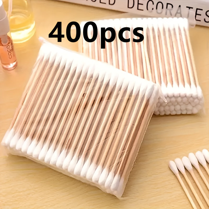 400/100 Count Double-Tipped Cotton Swabs - Unscented, Hypoallergenic Ear & Makeup Cleaner, Multipurpose & Disposable Cotton Swabs For Personal Care