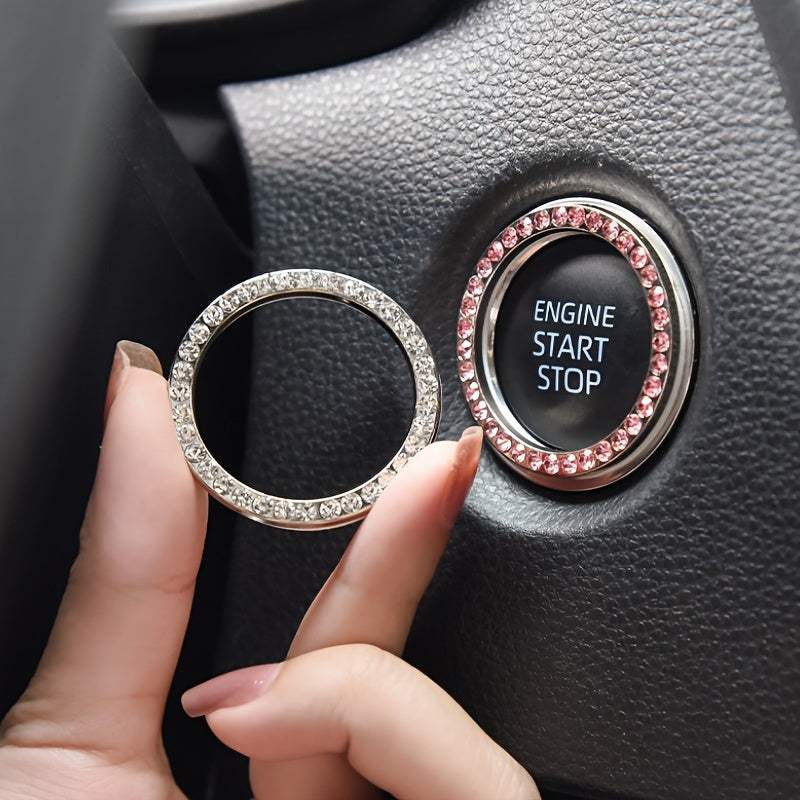 Rhinestone Decoration One-Button Start Ignition Ring - Car Accessory - Thanksgiving Christmas New Year Gift