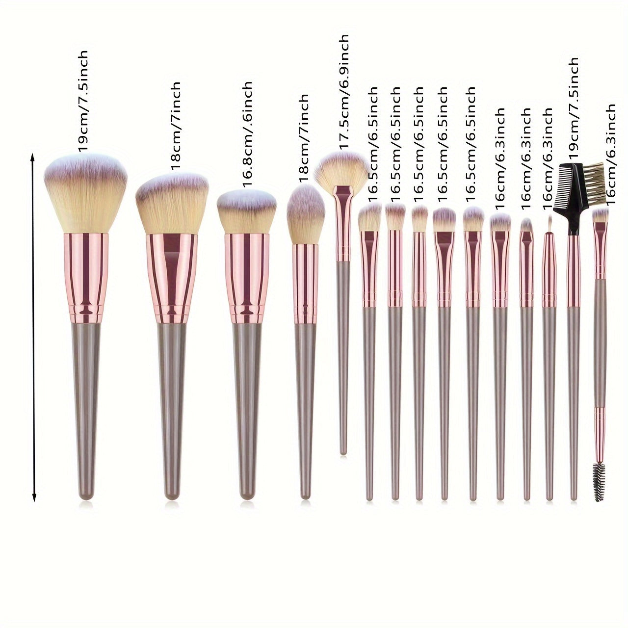 15PCS Professional Makeup Brush Set, Premium Synthetic Bristles Face Powder Blush Foundation Eyeshadow Blending Brushes Kit, Ideal For Makeup Beginner