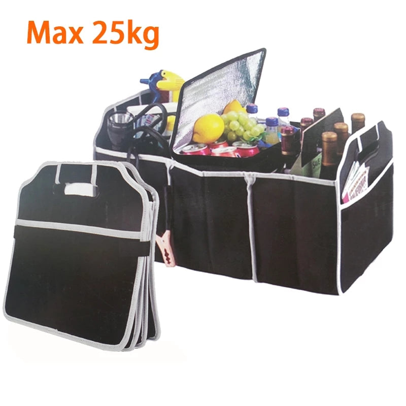 Car Trunk Cargo Storage Bag, Foldable Black Storage Box For Car And Trunk