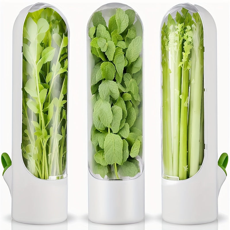1/2pcs Vegetables Preservation Pod Herb Preservation Vegetables Fresh Coriander Container Suitable For Refrigerator, Keep Bottle Herb Preservation, For Mint Refrigerator Storage, Keep Green And Fresh For 2-3 Weeks Refrigerato