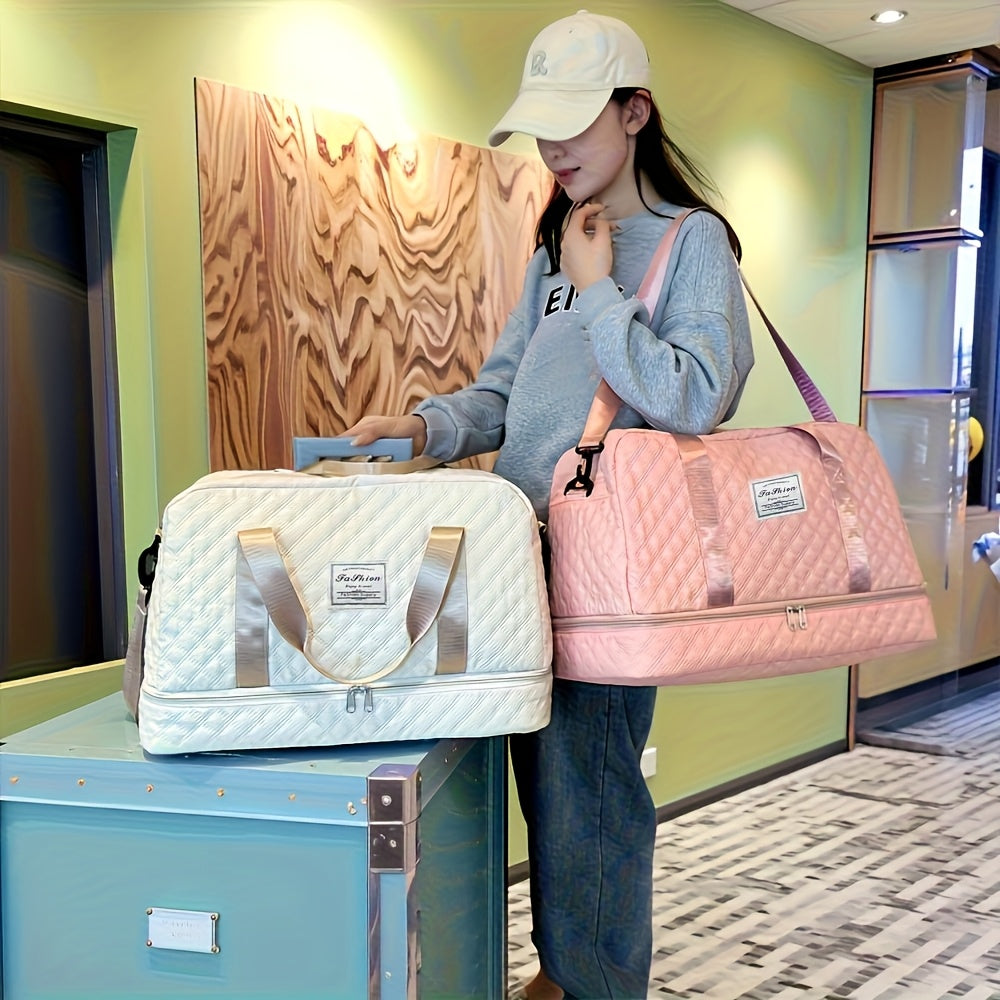 [Luxury Travel Bag] Extra Large Luxury Women's Gym Duffel Travel Bag | Multifunctional with Wet/Dry Separation, Convenient Side Pockets, and Independent Shoe Compartment - Lightweight Maternity Bag Storage Bag for Short Trip