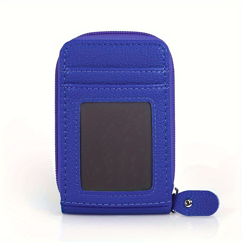 1pc RFID Blocking Card Holder with Zipper, Compact Credit Card Case for And Women, Polyester Lined, Modern Design, Credit Card Storage | Sleek Card Case | Polyester Lined Interior