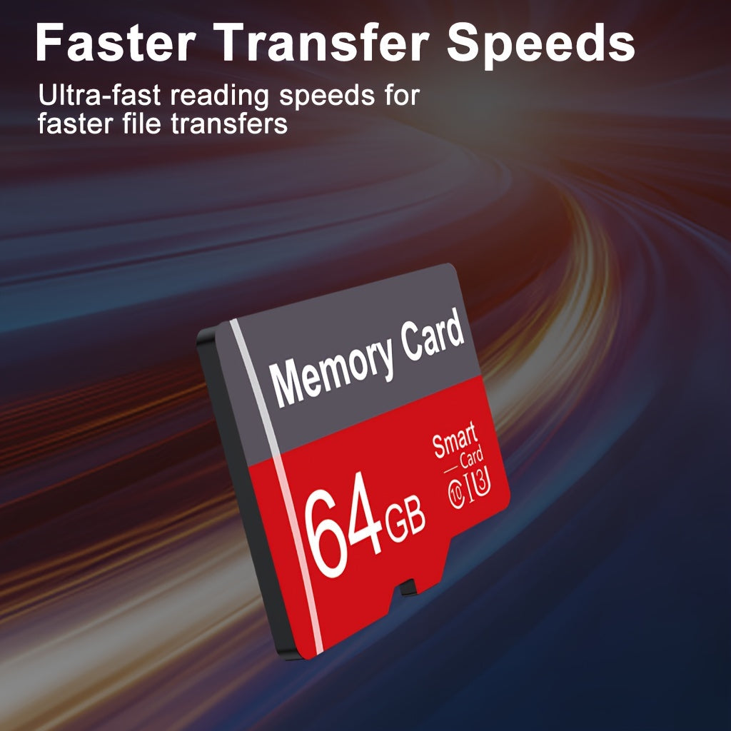[High Speed Memory Card] High Speed 1pc Memory Card 64GB 32GB 16GB With Adapter | Flash TF Card 8GB 4GB 2GB 1GB, A1 C10 Memory TF Card For Tablet/Camera/Mobile Phone/Laptop/PC/Car Audio/Game Console/Audio - Store Your Files S