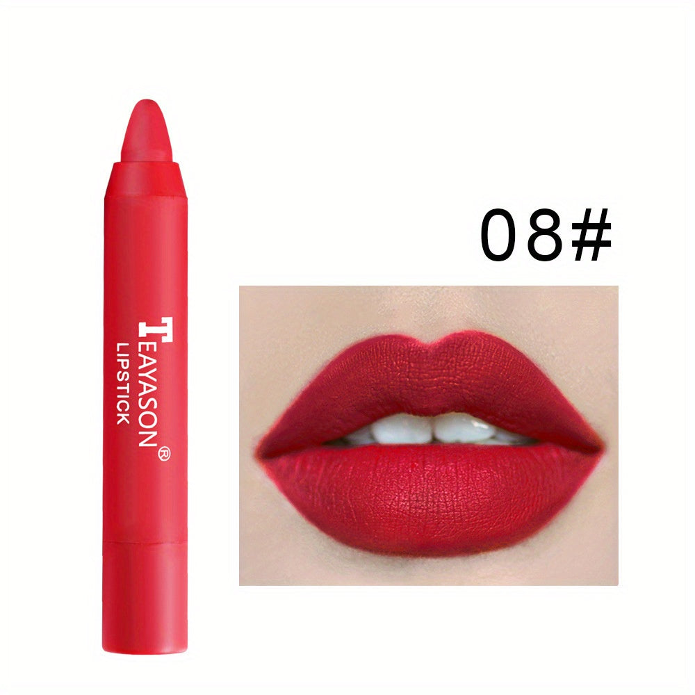 12 Colors Matte Moisturizing Lipstick Crayons - Vibrant Lipstick for Smooth, Long-Lasting, Waterproof Finish - Perfect Valentine's Day Gift for Her