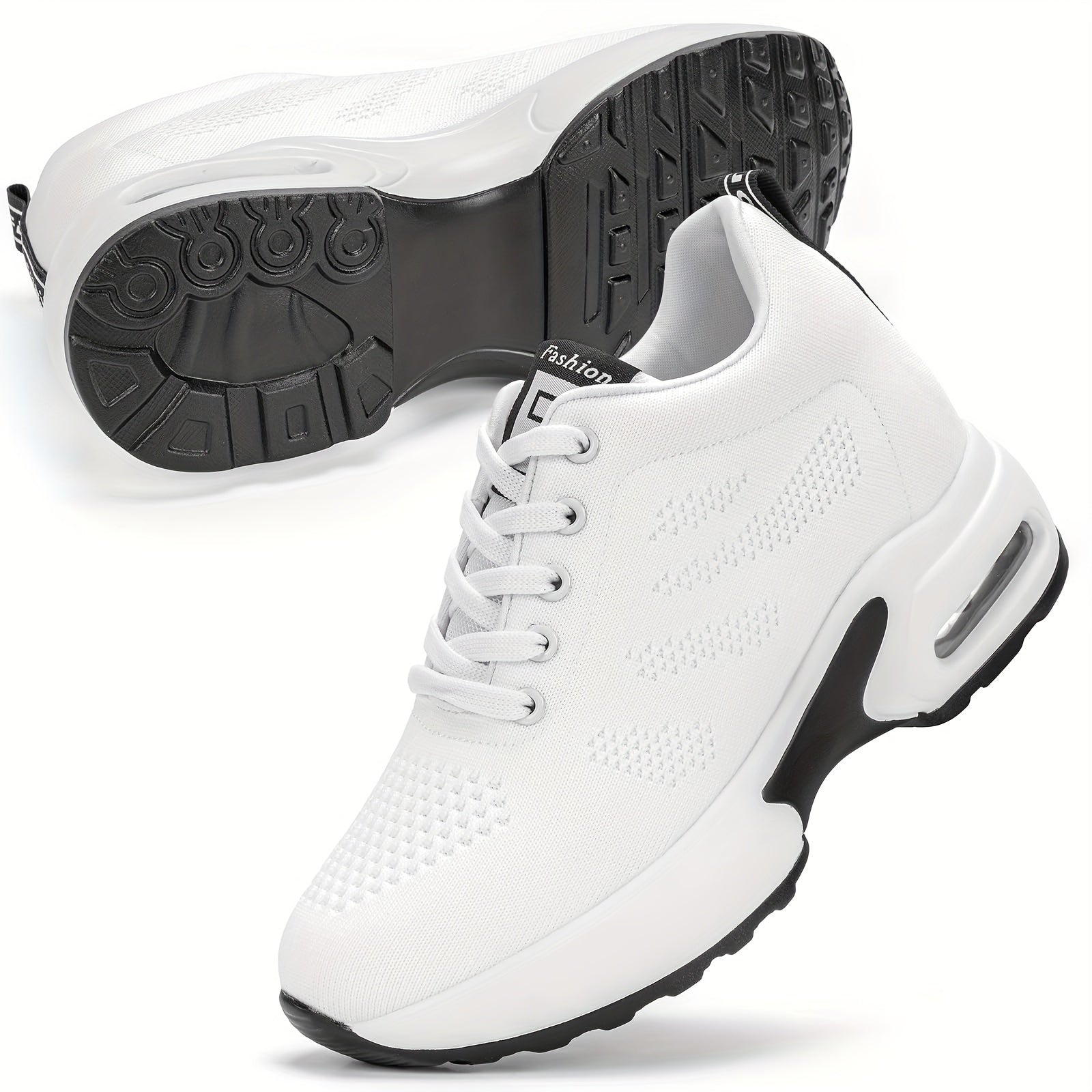 KOWAYI Women's Lightweight Breathable Mesh Low-Top Sneakers - Summer Casual Shoes with Cushioned Comfort, Black & White Accents for Walking, Errands & Casual Attire, Sporty Lifestyle Shoes | Modern Sneakers | Breathable Mesh