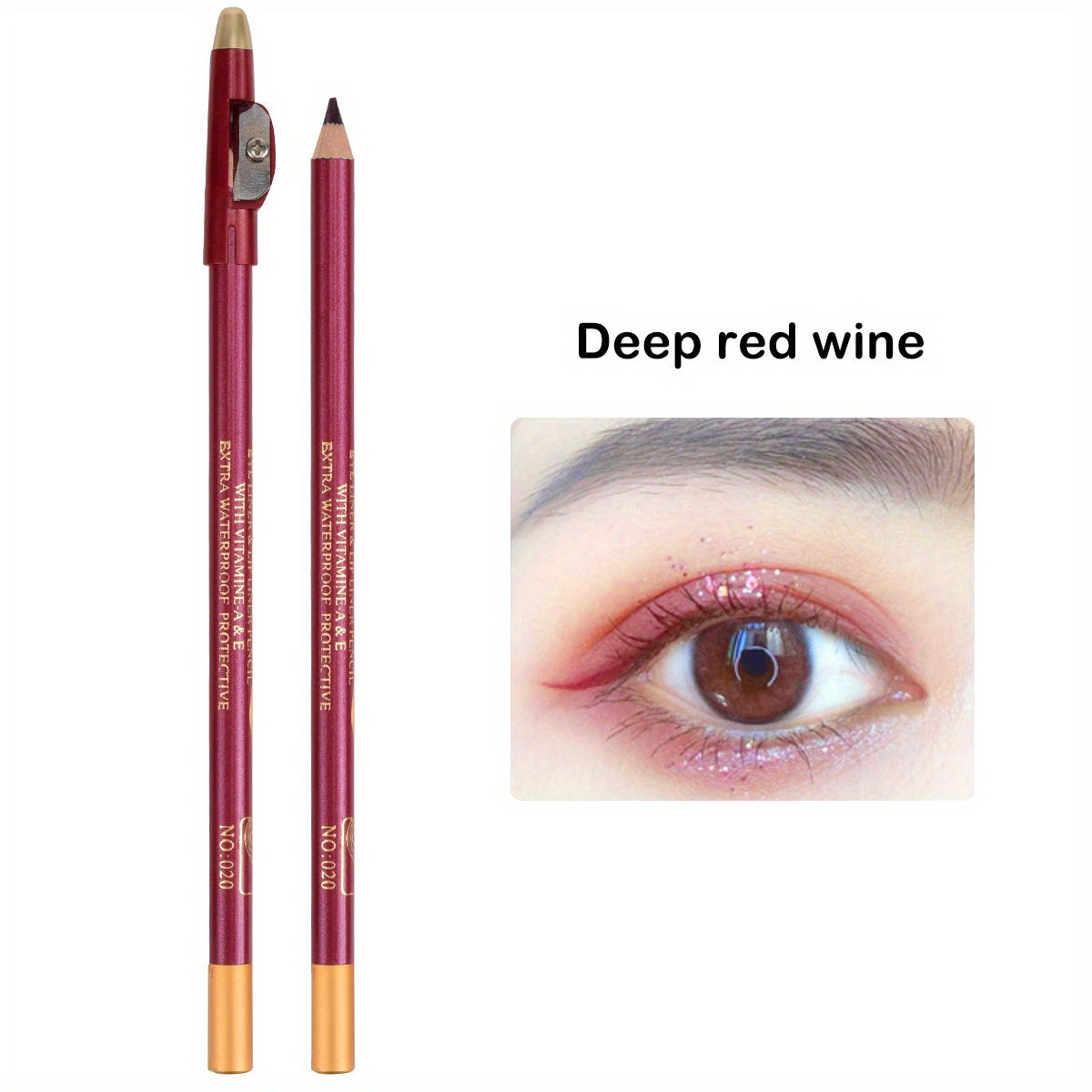 Wooden Makeup Pen With Pencil Sharpener Black Pearlescent White Multi-color Lip Liner Eyeliner Lying Silkworm Eyebrow Pencil Multi-purpose Makeup Tool Valentine's Day Gifts