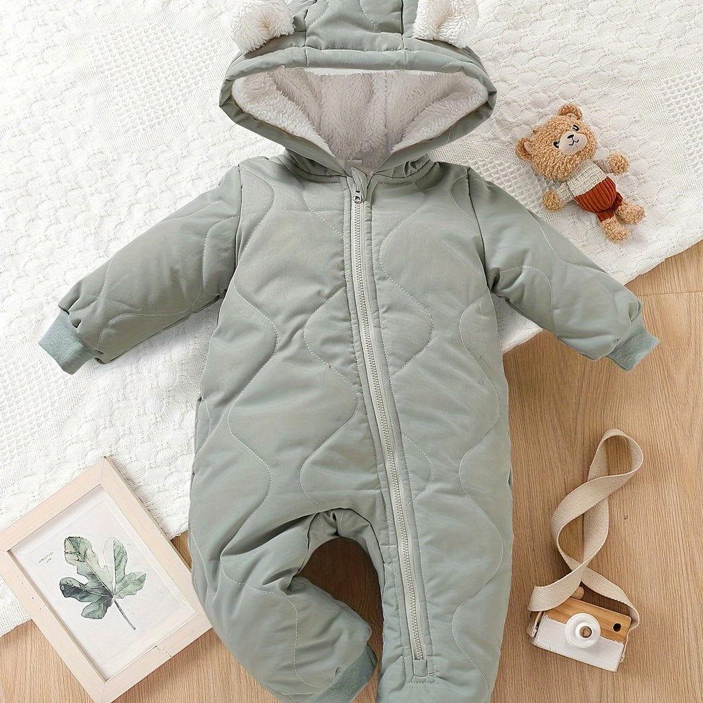 Baby Thickened Romper Autumn and Winter Outdoor Suit Newborn Set with Fleece Lining Zipper for 0-1 Year Old Youngsters' Clothes Christmas/Halloween/Thanksgiving Day, for Outdoor