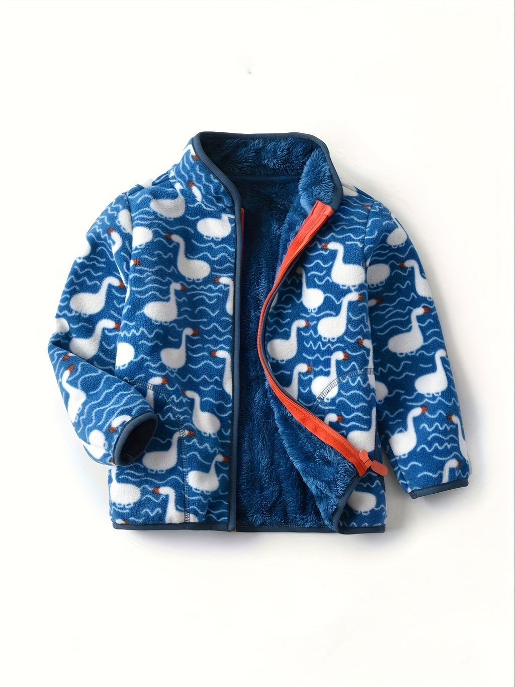 Boys' Cartoon Dinosaur Print Fleece Jacket 2022 Autumn/Winter New Arrival Baby Stand Collar Gray Thickened Plush Coat