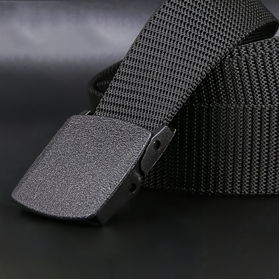Nylon belt men's women's hypoallergenic belt non-metallic belt buckle military training smooth buckle nylon belt over security pants belt youth student korean casual outdoor tide
