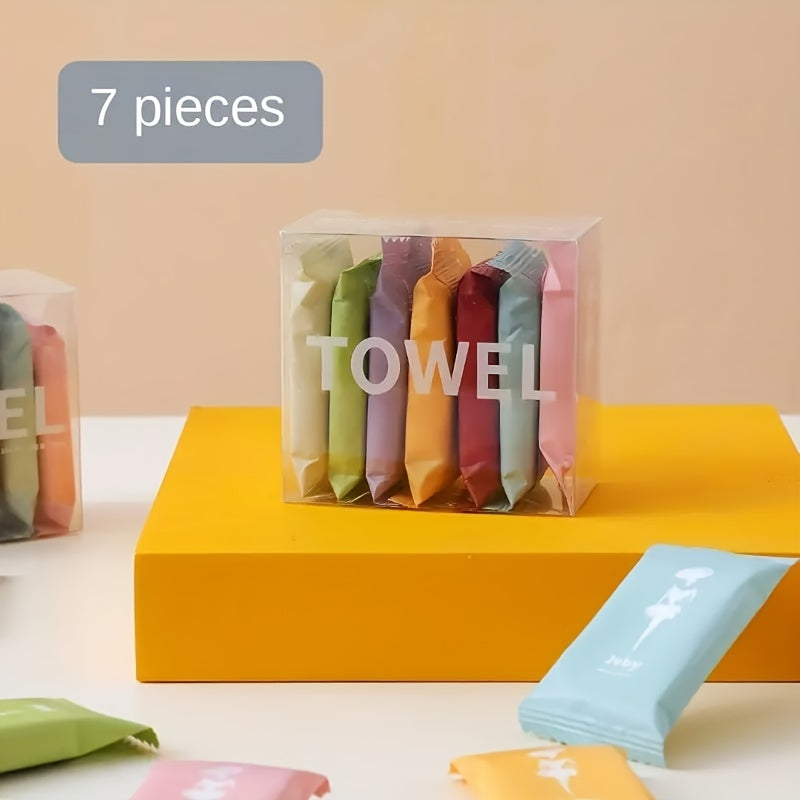 7/14pcs Portable Compressed Disposable Towels, Thickened Compressed Disposable Facial Tissues, Perfect For Travel And Home Use