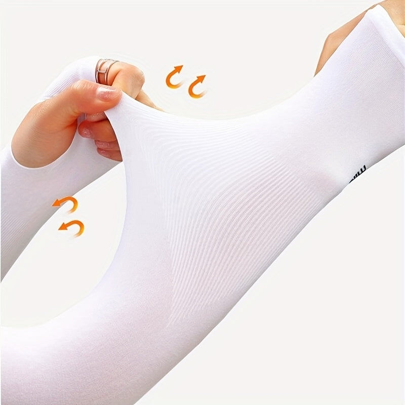 2pcs Women's Cooling Hand Covers in Ice Sliky Fiber Fabric for Running, Fishing, Cycling