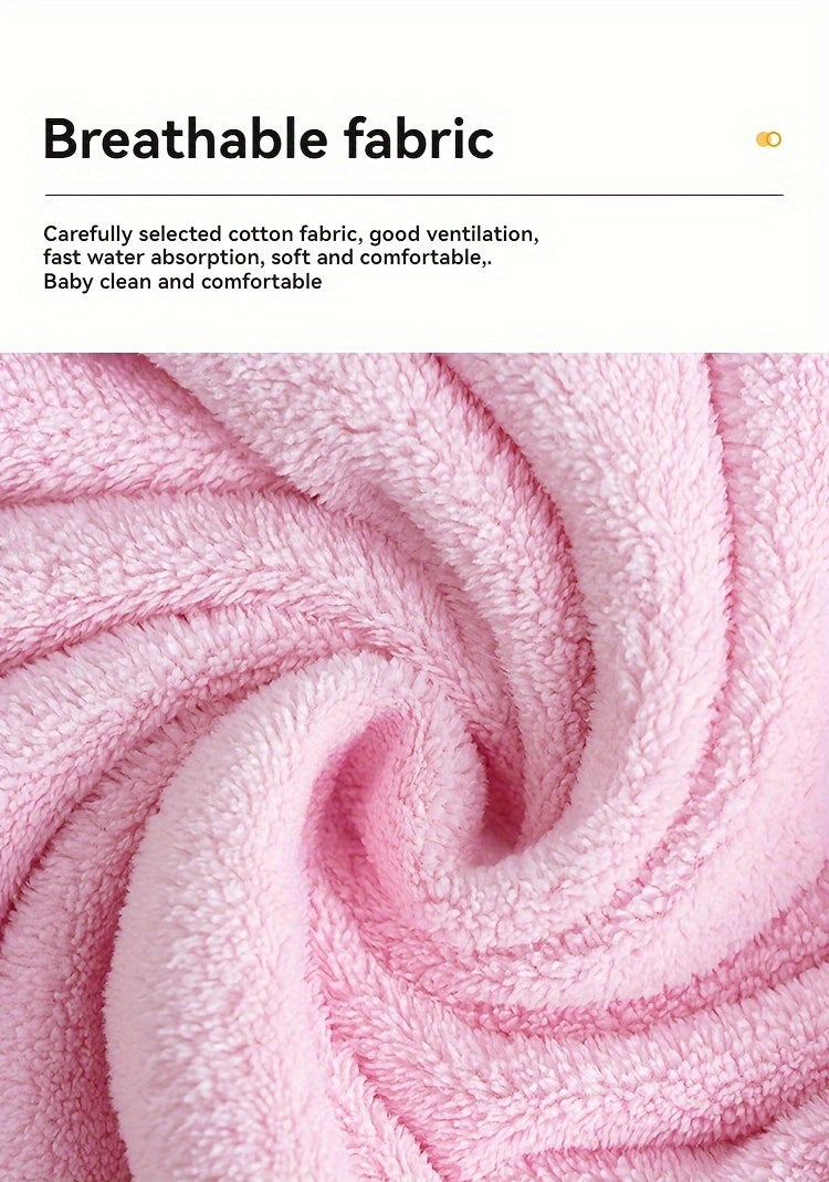 Cute Cartoon Design Baby Bath Towel & Hooded Bathrobe - Super Soft & Water Absorbent Microfiber For 0-2 Year Olds