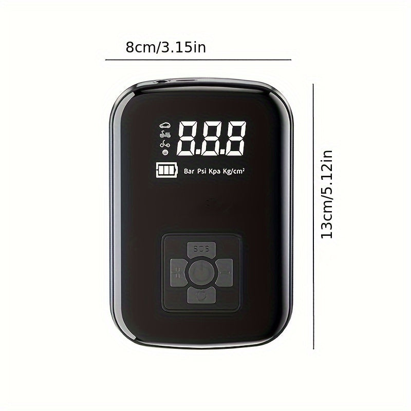 A Portable Car Air Compressor with a Wireless Handheld Pump And Light, Suitable for Inflating And Compressing Tires of And Motorcycles.