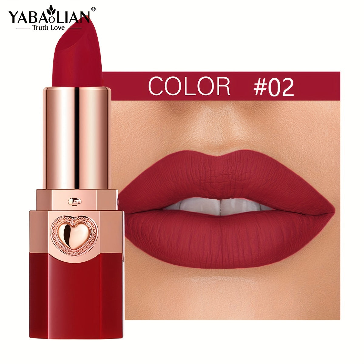 YABAOLIAN Lipstick 12 Colors Lipstick High Pigment Long Lasting Waterprrof Cosmetic Matte Lipstick