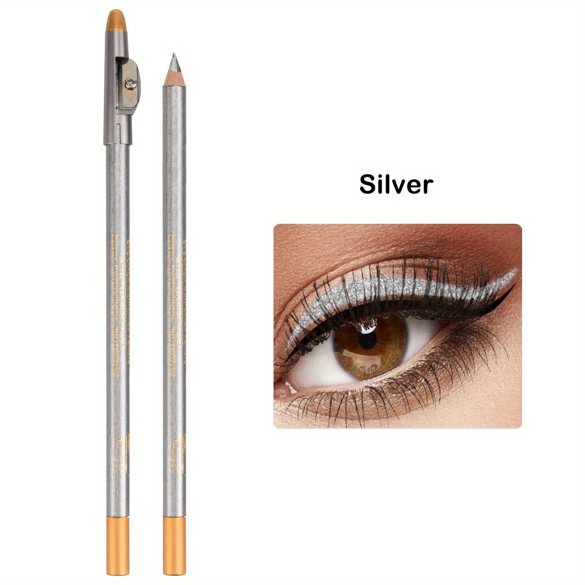 Wooden Makeup Pen With Pencil Sharpener Black Pearlescent White Multi-color Lip Liner Eyeliner Lying Silkworm Eyebrow Pencil Multi-purpose Makeup Tool Valentine's Day Gifts
