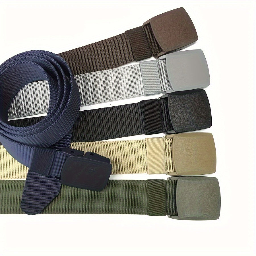 Nylon belt men's women's hypoallergenic belt non-metallic belt buckle military training smooth buckle nylon belt over security pants belt youth student korean casual outdoor tide