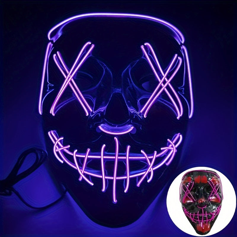 Halloween Light Mask LED Full Face Mask, Clown Glow Mask For Adult, For Christmas, Halloween, Thanksgiving