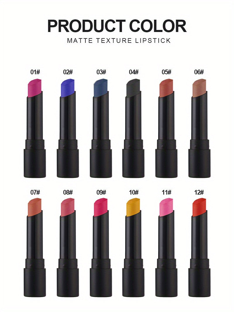 Punk Cool Matte Lipstick - Dark Purple, Chocolate, And Black Tones - Perfect For Halloween And Costume Makeup For Mother's Day Gifts For Music Festival