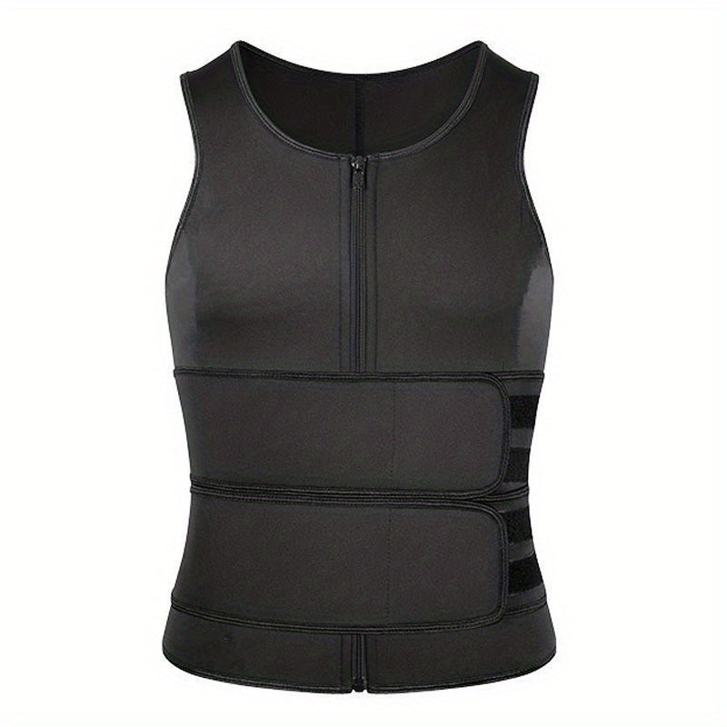 Men's Compression Sweat Sauna Vest, New Slimming Suit For Students, Waist Belts Body Shaper Back Support Tank Top For Workout Fitness Gym