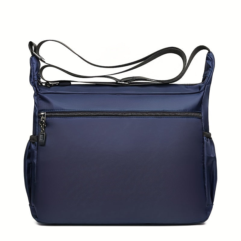 Men'S Nylon Oxford Canvas Casual Leisure Travel Shoulder Bag, Crossbody, Student, Tide, with Adjustable Tape, for Going Out