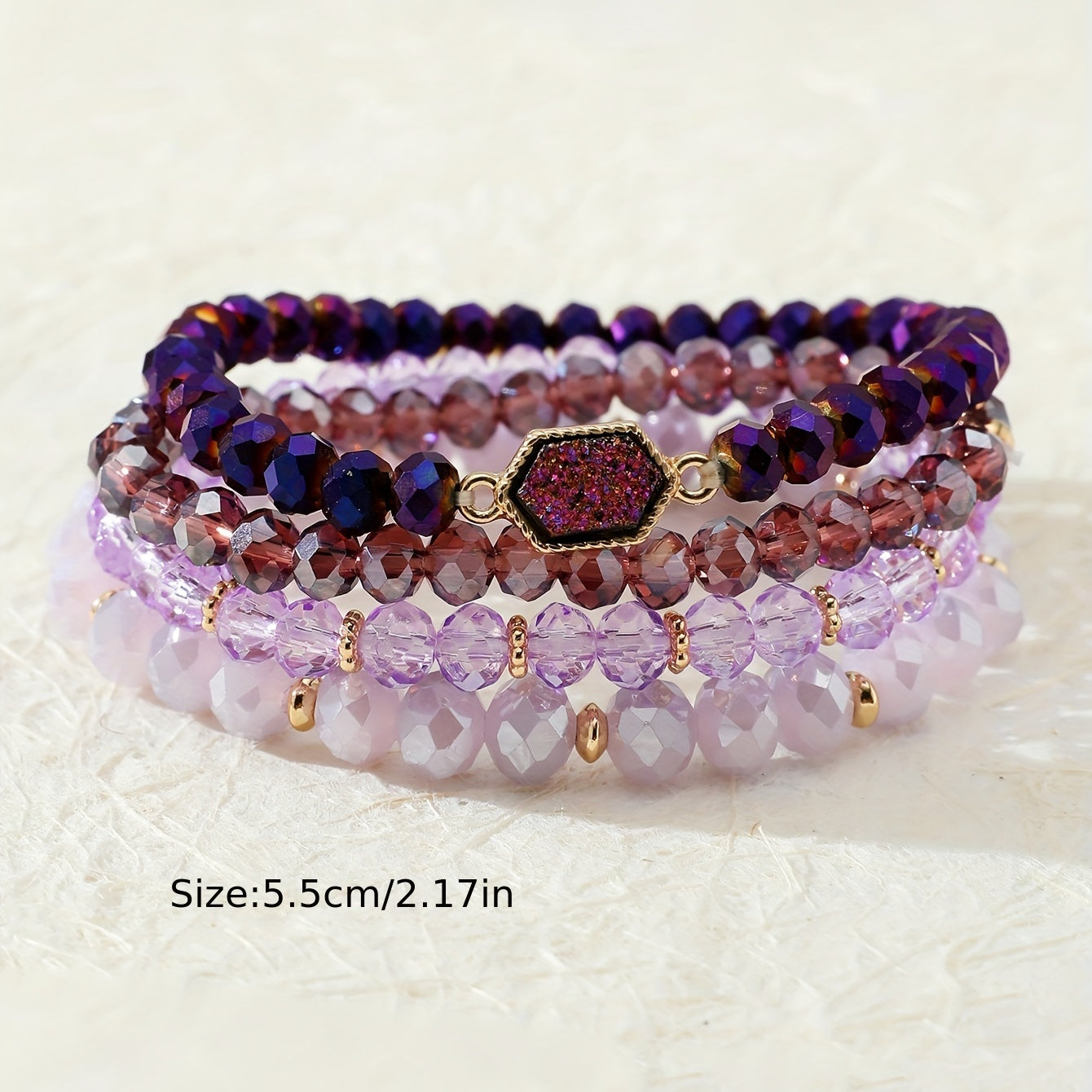 Resin Cluster Bracelet 4pcs Set